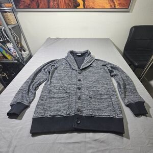 Men’s Vans Knit Cardigan Sweater Shawl Collar Gray Size Small Vans Off The Wall